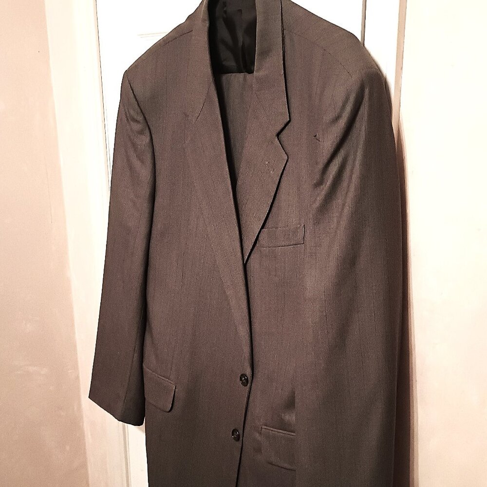 Moda Prima Men 2 Piece Suit Sandy Gray with Blue Line Accents